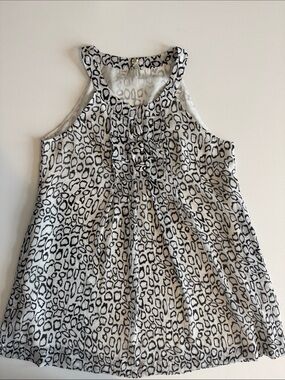 Lapis Black and White Leopard-Print Shell